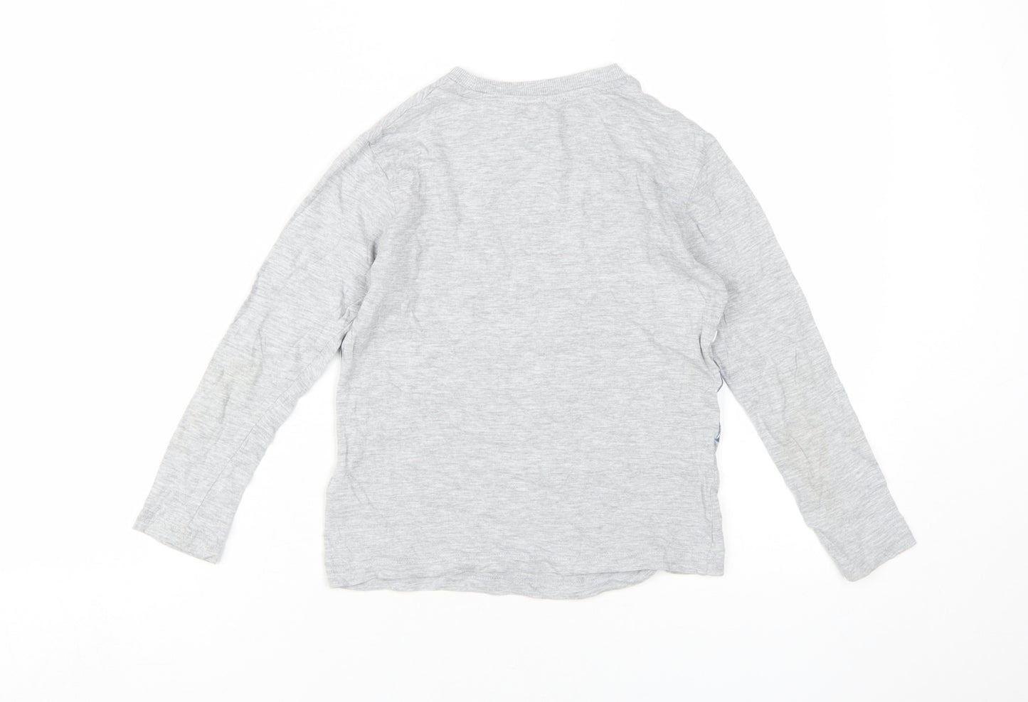 Marks and Spencer Boys Grey Space Theme Long Sleeve T-Shirt 7-8 Years