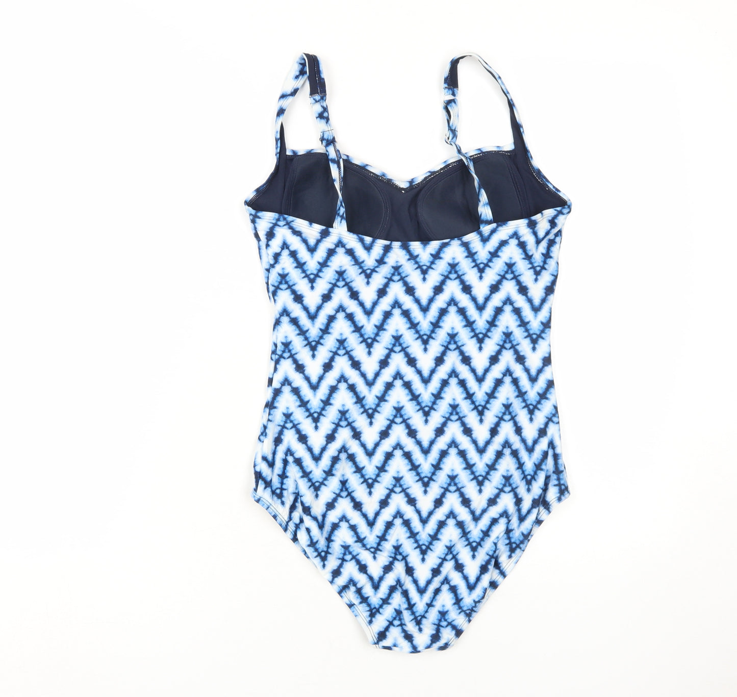 Marks and Spencer Blue Chevron One Piece Swimsuit, Size 14