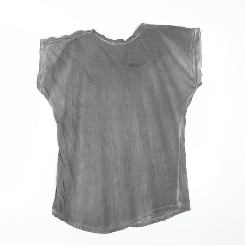 Topshop Women's Grey Skull T-Shirt Size 8