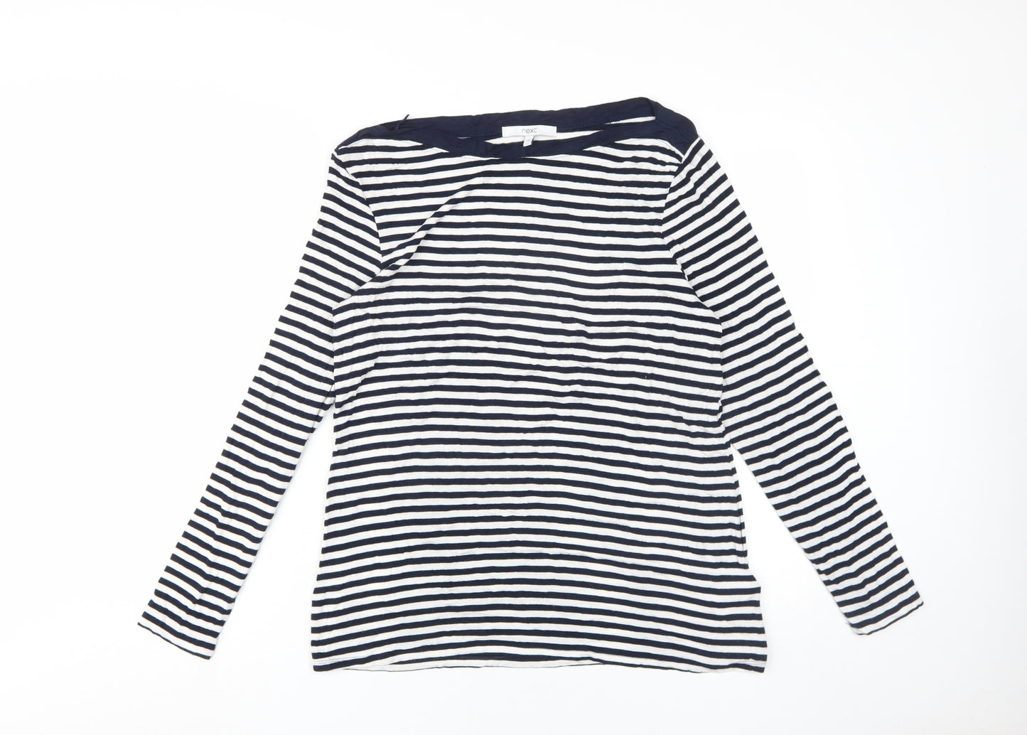 Next Women's Black Striped Boat Neck Long Sleeve T-Shirt