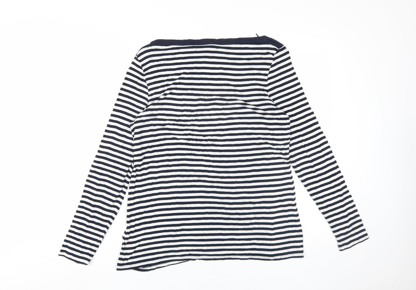 Next Women's Black Striped Boat Neck Long Sleeve T-Shirt