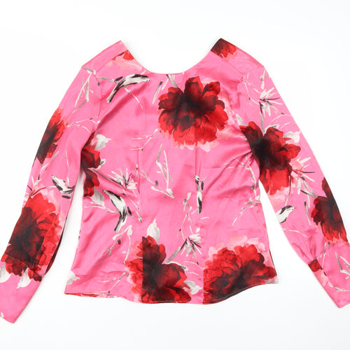 Autograph Women’s Pink Floral Long Sleeve Blouse