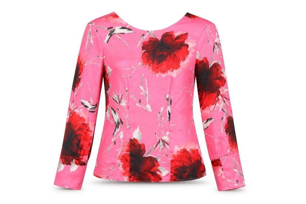 Autograph Women’s Pink Floral Long Sleeve Blouse