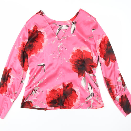 Autograph Women’s Pink Floral Long Sleeve Blouse