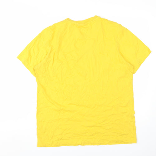 Adidas Men’s Yellow Graphic T-Shirt, Medium, Cotton