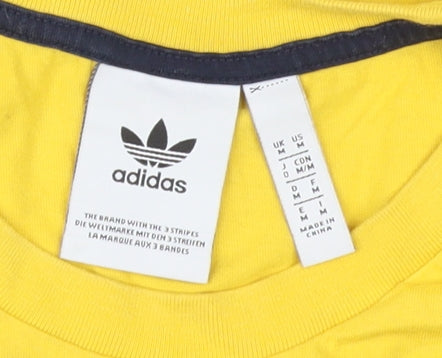 Adidas Men’s Yellow Graphic T-Shirt, Medium, Cotton