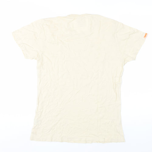 SuperDry Men's Beige Vintage T-Shirt, Size S, Classic Rock