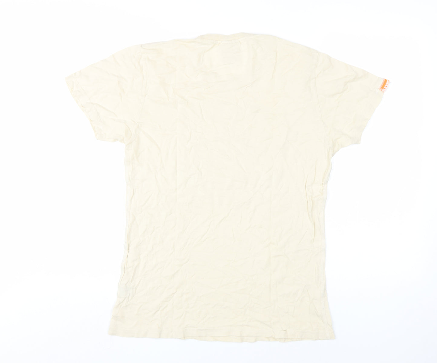 SuperDry Men's Beige Vintage T-Shirt, Size S, Classic Rock