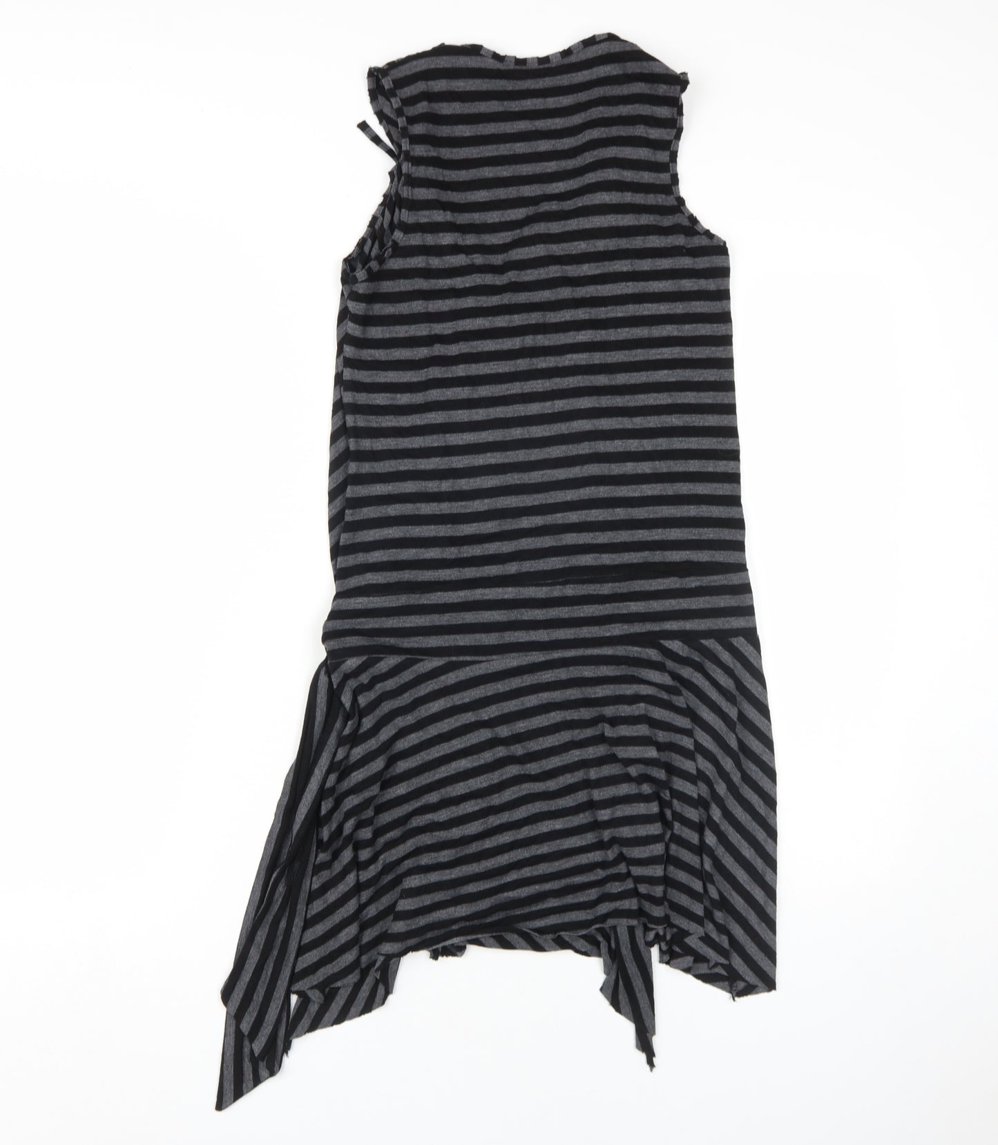 Todays Woman Black Grey Asymmetric Midi Dress UK 10