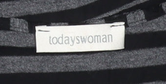 Todays Woman Black Grey Asymmetric Midi Dress UK 10