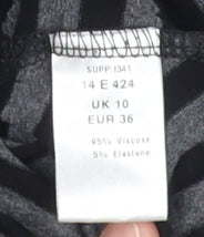 Todays Woman Black Grey Asymmetric Midi Dress UK 10