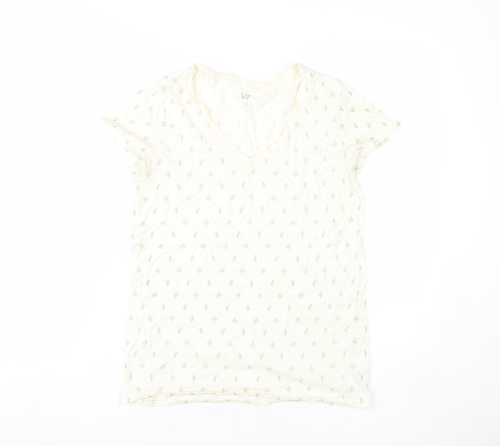 Gap Women's Ivory V-Neck T-Shirt - Size S
