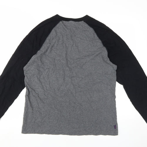 Superdry Men's Grey Black XL Long Sleeve T-Shirt