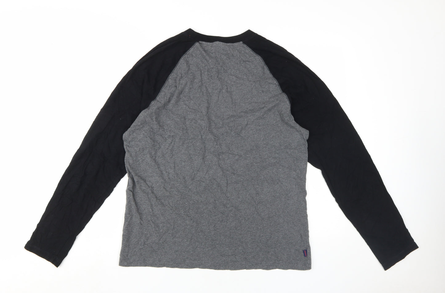 Superdry Men's Grey Black XL Long Sleeve T-Shirt
