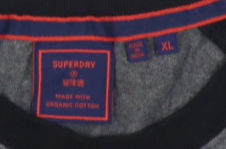 Superdry Men's Grey Black XL Long Sleeve T-Shirt