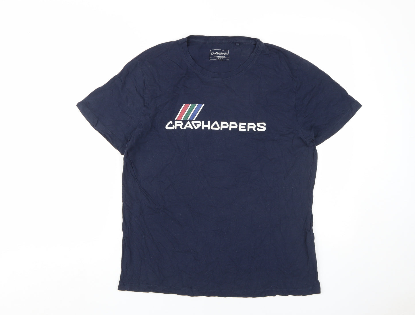 Craghoppers Men's Blue L T-Shirt, 100% Cotton, Crew Neck