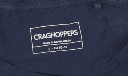 Craghoppers Men's Blue L T-Shirt, 100% Cotton, Crew Neck