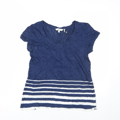 FatFace Women's Blue Striped T-Shirt, Size 8, Casual Summer Top