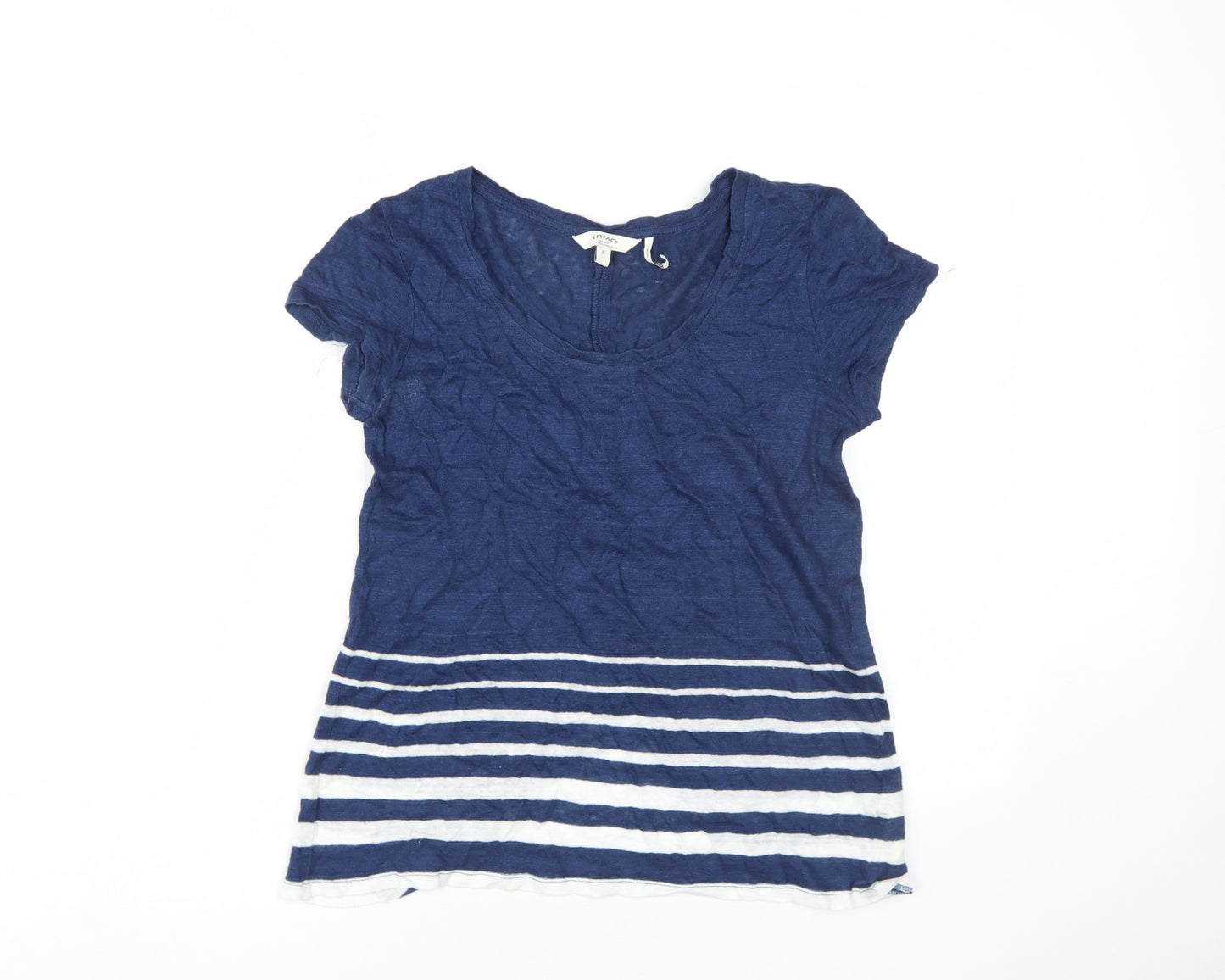 FatFace Women's Blue Striped T-Shirt, Size 8, Casual Summer Top