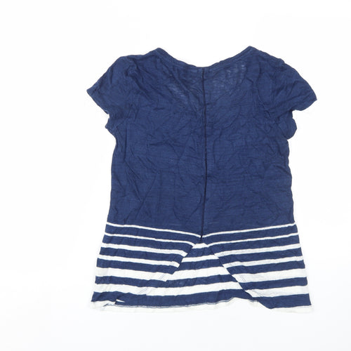 FatFace Women's Blue Striped T-Shirt, Size 8, Casual Summer Top