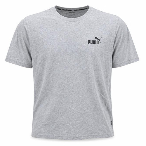 Puma Men's Grey Crew Neck T-Shirt, Size M, Stylish Logo