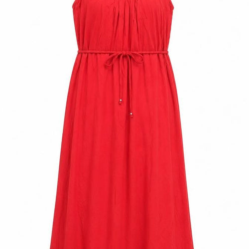 Marks and Spencer Women's Red Midi Fit & Flare Dress