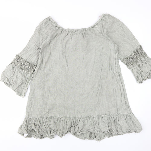 Blue Vanilla Women's Grey Off-Shoulder Tunic Blouse