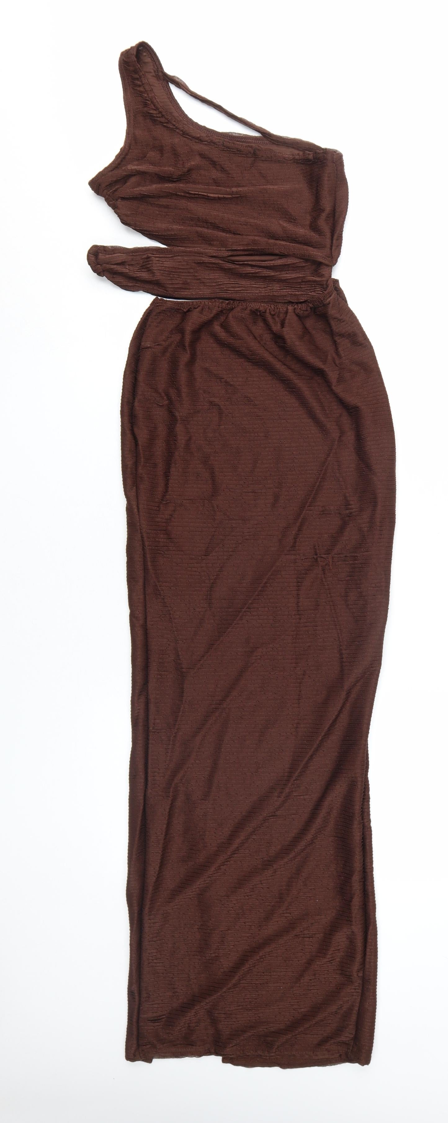 PrettyLittleThing Women’s Brown Sheath Long Dress Size 10
