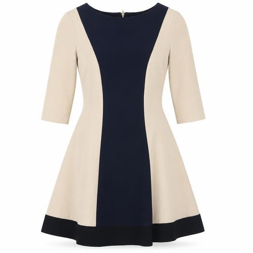 Topshop Women's Beige Black A-Line Dress Size 10