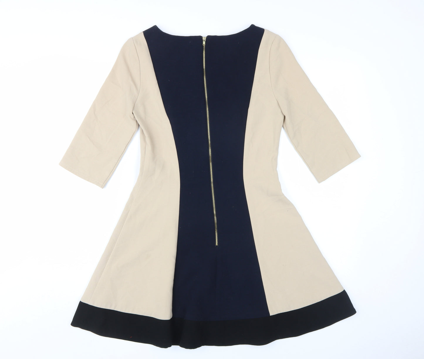 Topshop Women's Beige Black A-Line Dress Size 10