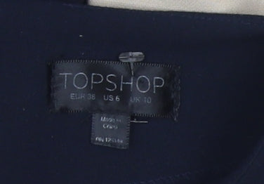 Topshop Women's Beige Black A-Line Dress Size 10