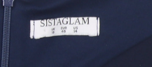 Sistaglam Women's Blue Bodycon Dress, UK 18