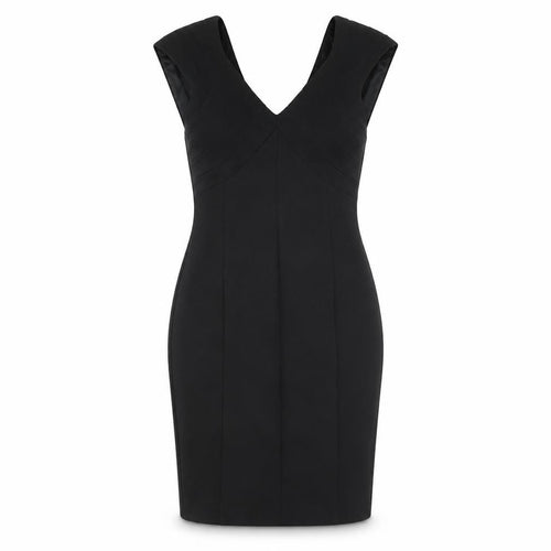 Zara Women Black XS V-Neck Pencil Dress, Party, Stretch
