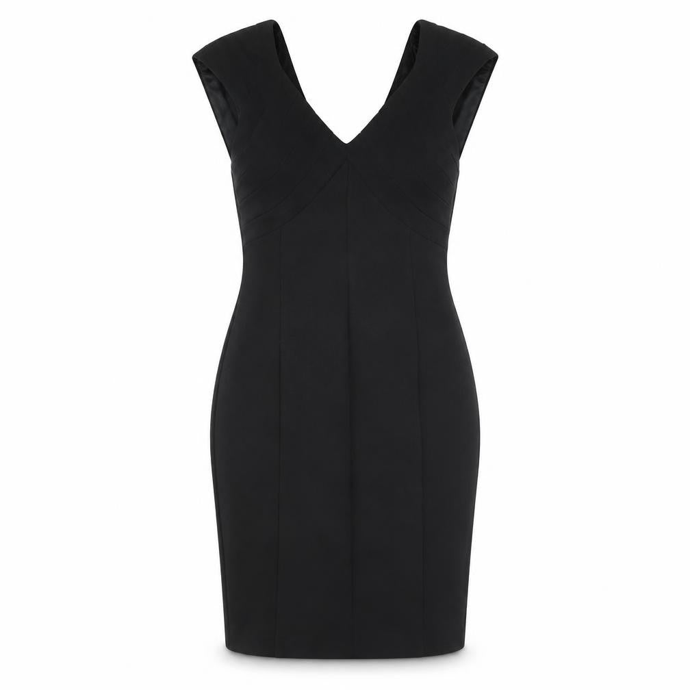 Zara Women Black XS V-Neck Pencil Dress, Party, Stretch