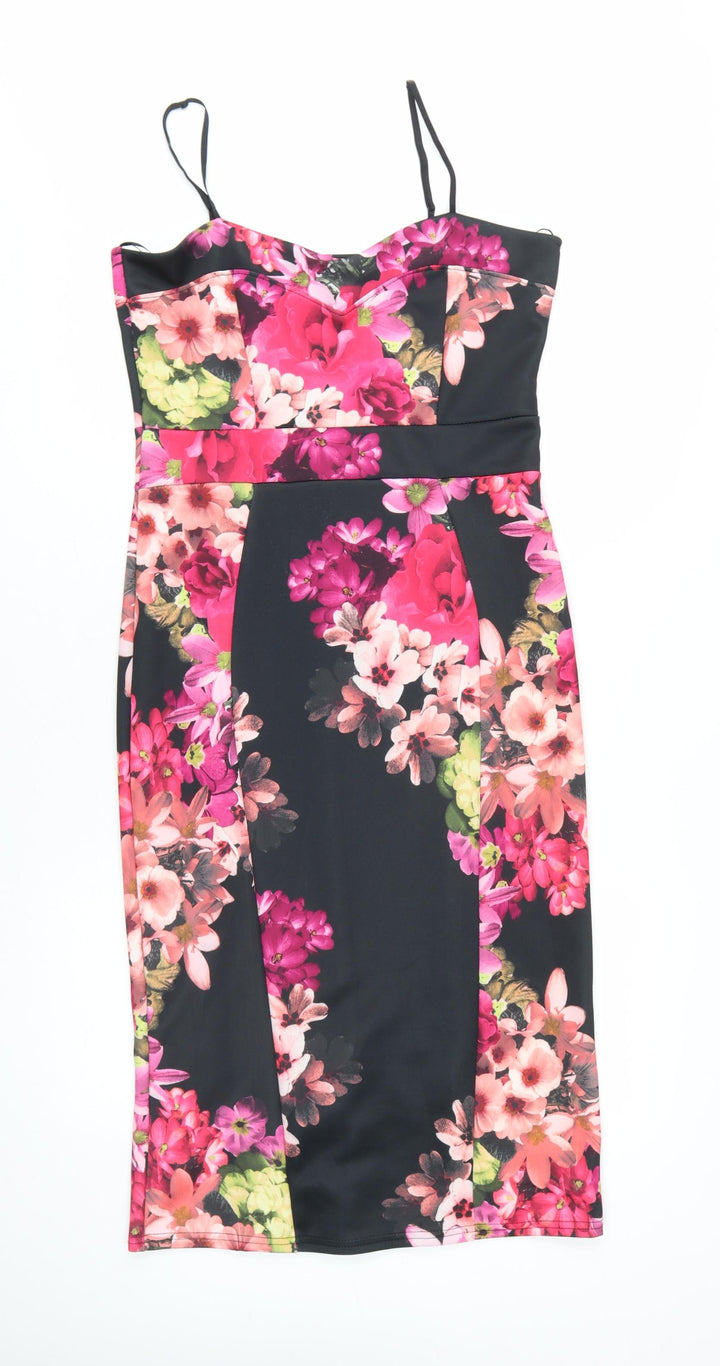 Evita Women's Multicoloured Floral Bodycon Dress 14