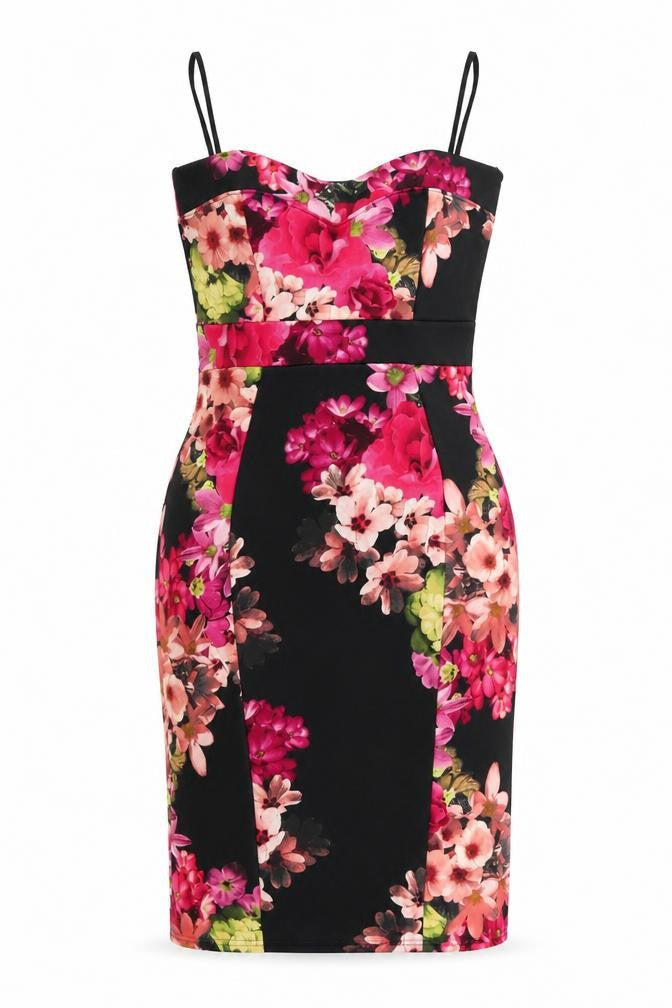 Evita Women's Multicoloured Floral Bodycon Dress 14