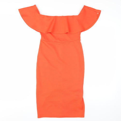 New Look Women's Orange Midi Off Shoulder Dress