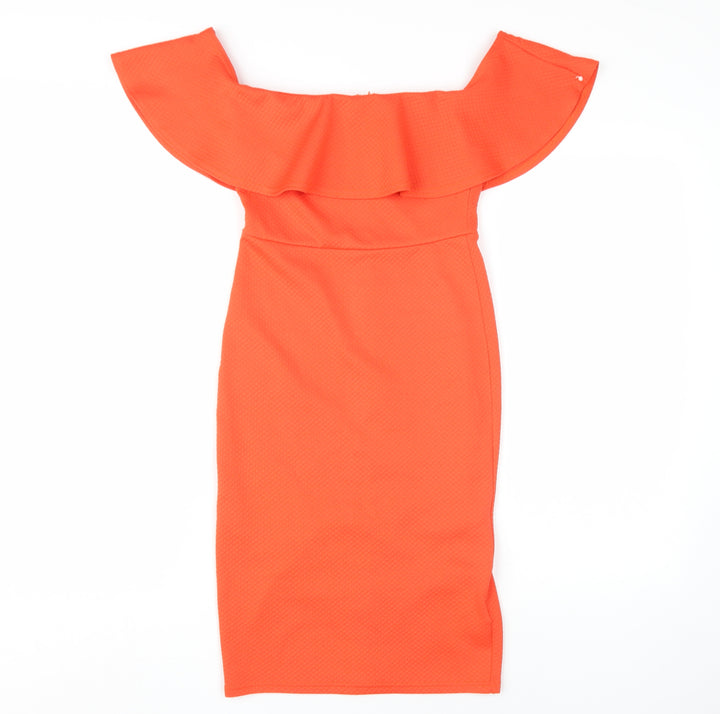 New Look Women's Orange Midi Off Shoulder Dress