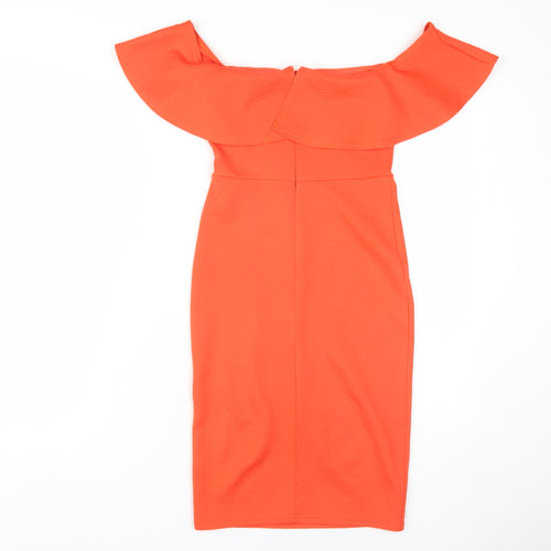 New Look Women's Orange Midi Off Shoulder Dress
