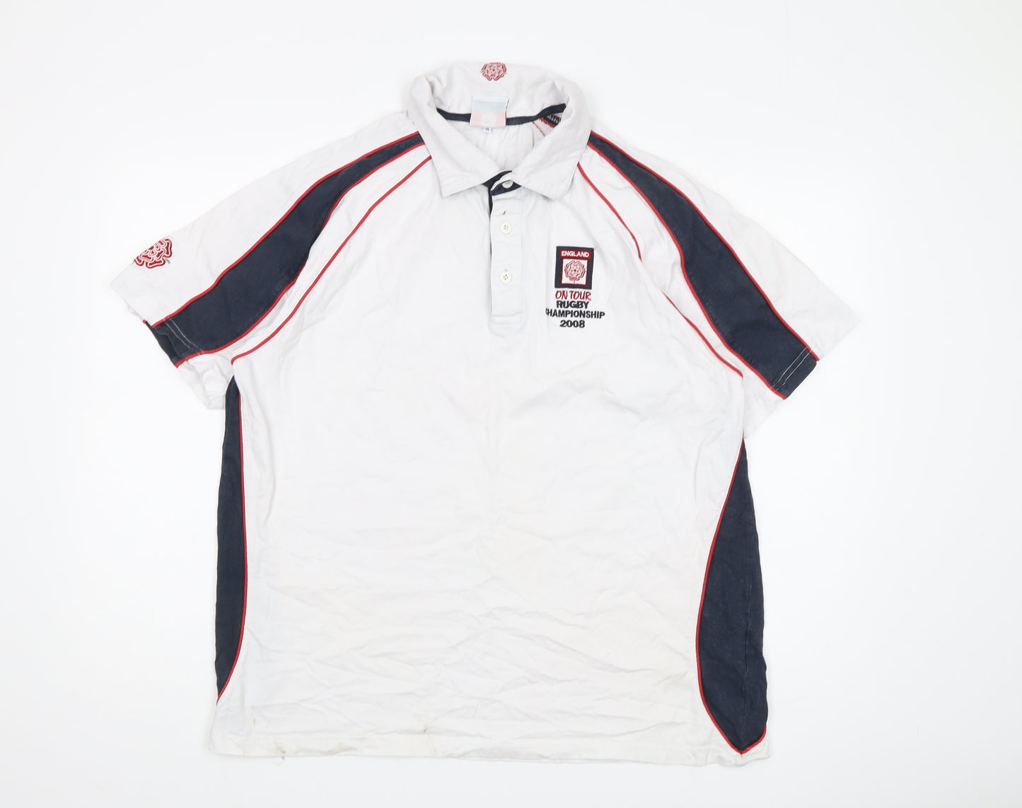 England On Tour Men's White XL Polo Rugby Shirt