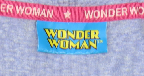 Wonder Woman Women's Blue T-Shirt Size 12 Casual