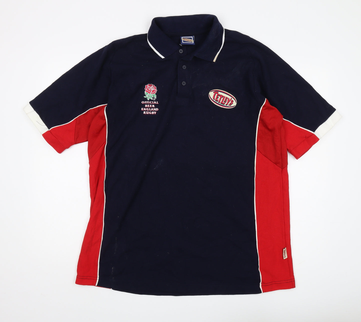 Tetley's Rugby Polo Shirt Men's Blue XL Casual Sports