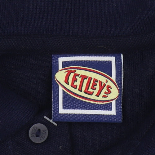 Tetley's Rugby Polo Shirt Men's Blue XL Casual Sports