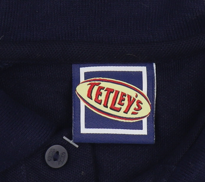 Tetley's Rugby Polo Shirt Men's Blue XL Casual Sports