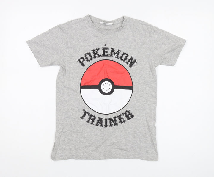 Pokémon Boys Grey T-Shirt 9-10 Years Graphic Print Logo