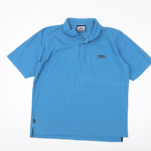Umbro Mens Blue Polo L Classic Cotton Outdoor