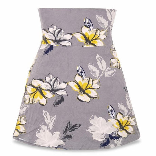 Weird Fish Women's Floral A-Line Skirt Grey Size 10