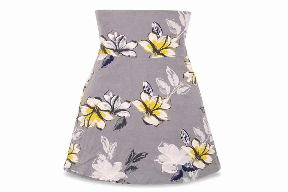 Weird Fish Women's Floral A-Line Skirt Grey Size 10