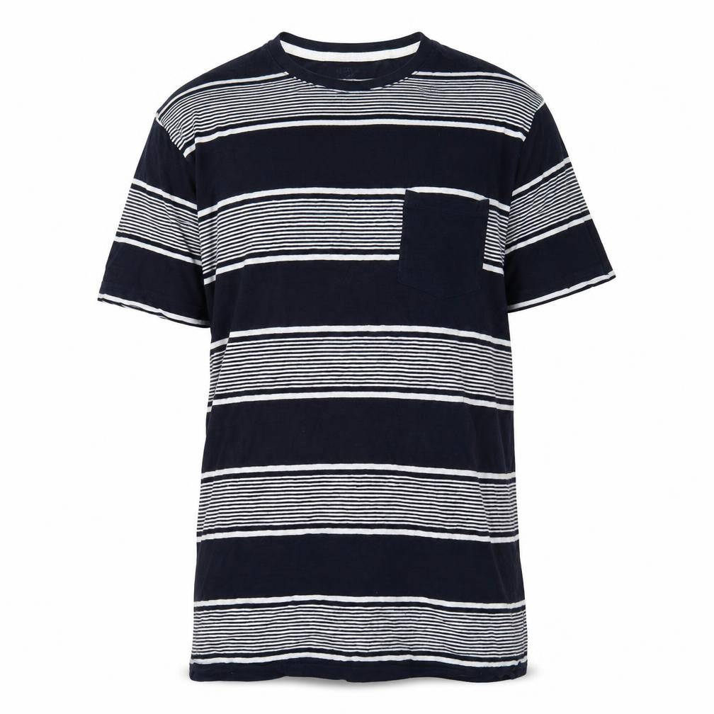 Gap Mens Blue Striped Crew Neck Cotton T-Shirt L