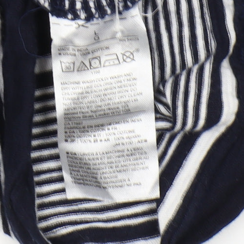 Gap Mens Blue Striped Crew Neck Cotton T-Shirt L